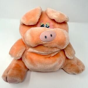 Beaufort Pig 1983 Mattel Emotions 8.5" Plush Pink Plushie Stuffed Animal Vtg